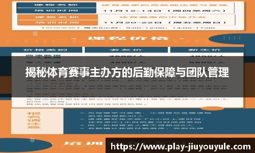 揭秘体育赛事主办方的后勤保障与团队管理